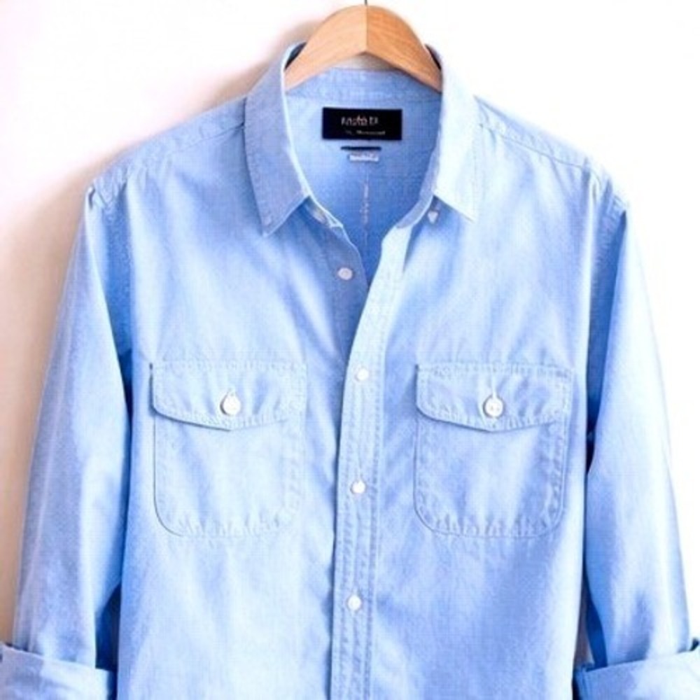Polo Ralph Lauren L Mens Blue Beach Twill Button Down Shirt Prifessional - Picture 2 of 13
